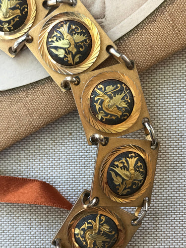 Damascene Square Link Dove Bracelet Jewelry Bloomers and Frocks